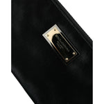 Dolce & Gabbana Black Nylon Logo Plaque Keyring Pouch Clutch Bags BAG1122