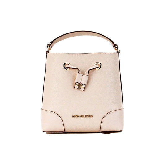 Michael Kors Mercer Small Powder Blush Pebble Leather Bucket Crossbody Bag Purse 28592