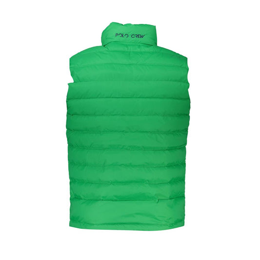 La Martina Sleek Sleeveless Green Jacket with Embroidery LA-27014-XXL-FBB-230