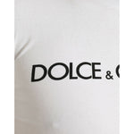 Dolce & Gabbana White Logo Print Cotton Crew Neck T-shirt TSH84588-44