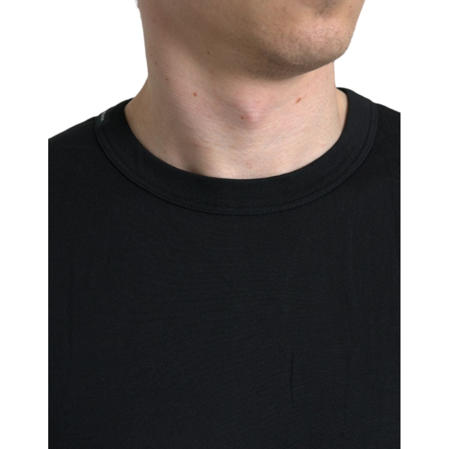 优雅压花徽标棉质 T 恤