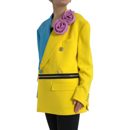 Dolce & Gabbana Multicolor Patchwork Floral Appliques Coat Jacket JKT4053-40