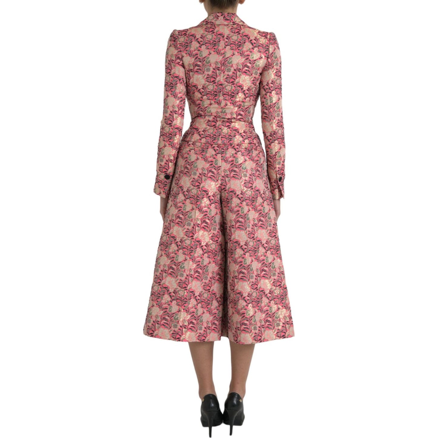 Dolce & Gabbana Pink Floral Jacquard Slim Fit 2 Piece Suit KOS2233-40