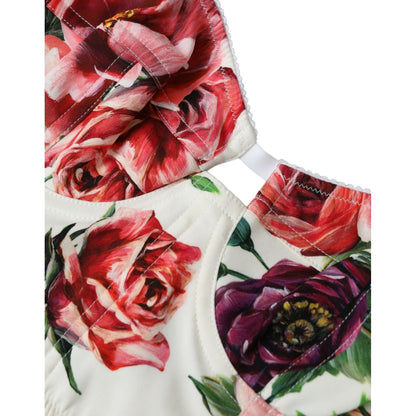 Dolce & Gabbana Multicolor Floral Sleeveless Bustier Crop Top