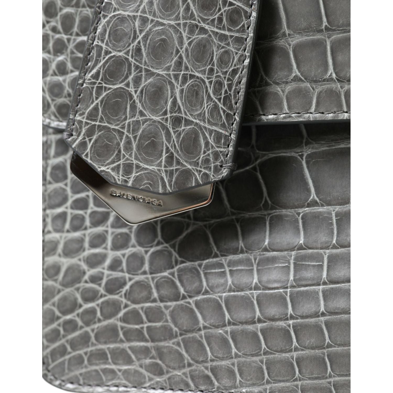 Balenciaga Gray Exotic Leather Medium Shoulder Hand Purse Bag