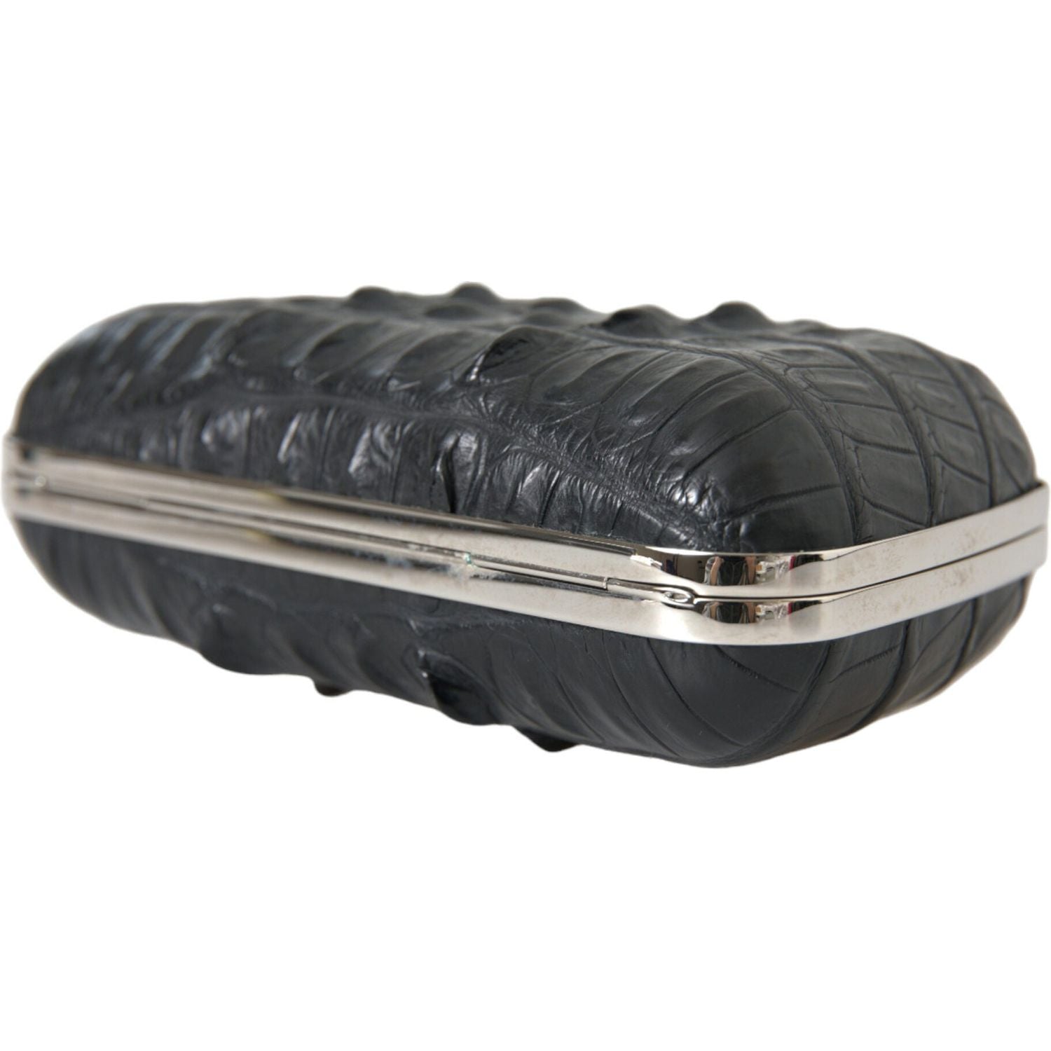 Balenciaga Black Exotic Skin Leather Shoulder Crossbody Box Clutch Bag