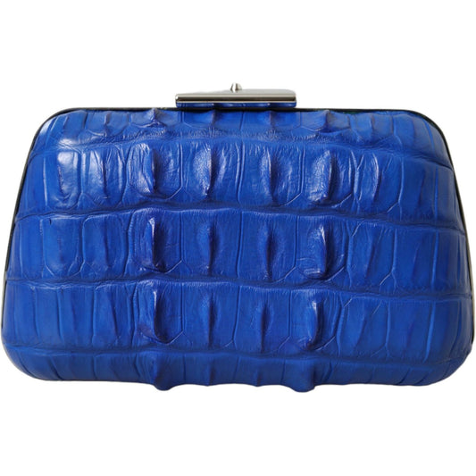 Balenciaga Blue Exotic Skin Leather Shoulder Crossbody Box Clutch Bag BAG1175