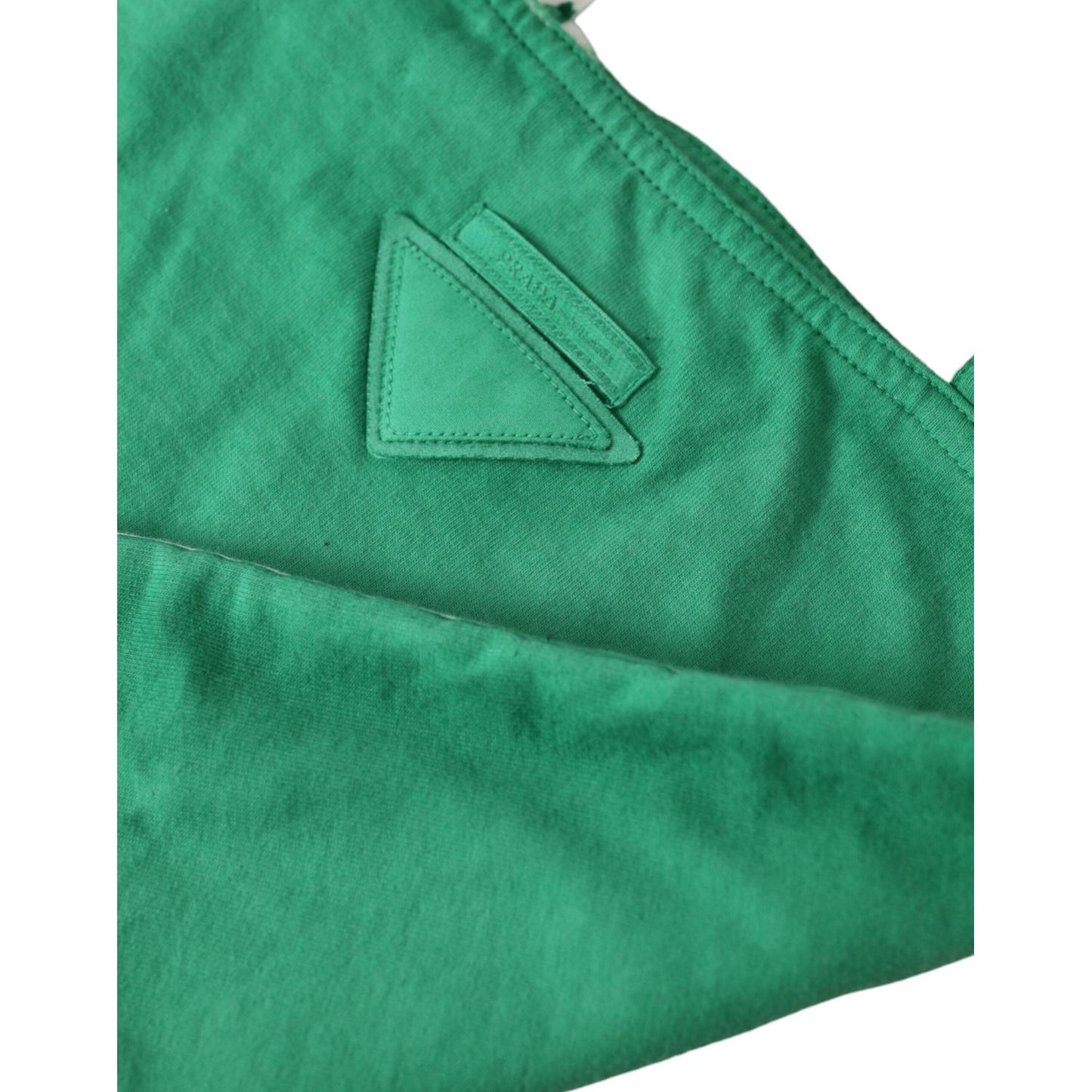 Prada Green Jersey Fabric Logo Shoulder Shopping Tote Shopping Bag BAG1184