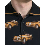 Dolce & Gabbana Black Car Print Short Sleeve Polo T-shirt TSH84669-52