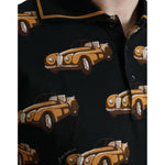 Dolce & Gabbana Black Car Print Short Sleeve Polo T-shirt TSH84669-52