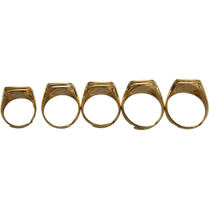 Dolce & Gabbana Gold Brass ROYAL Enamel Set of 5 Ring Ring