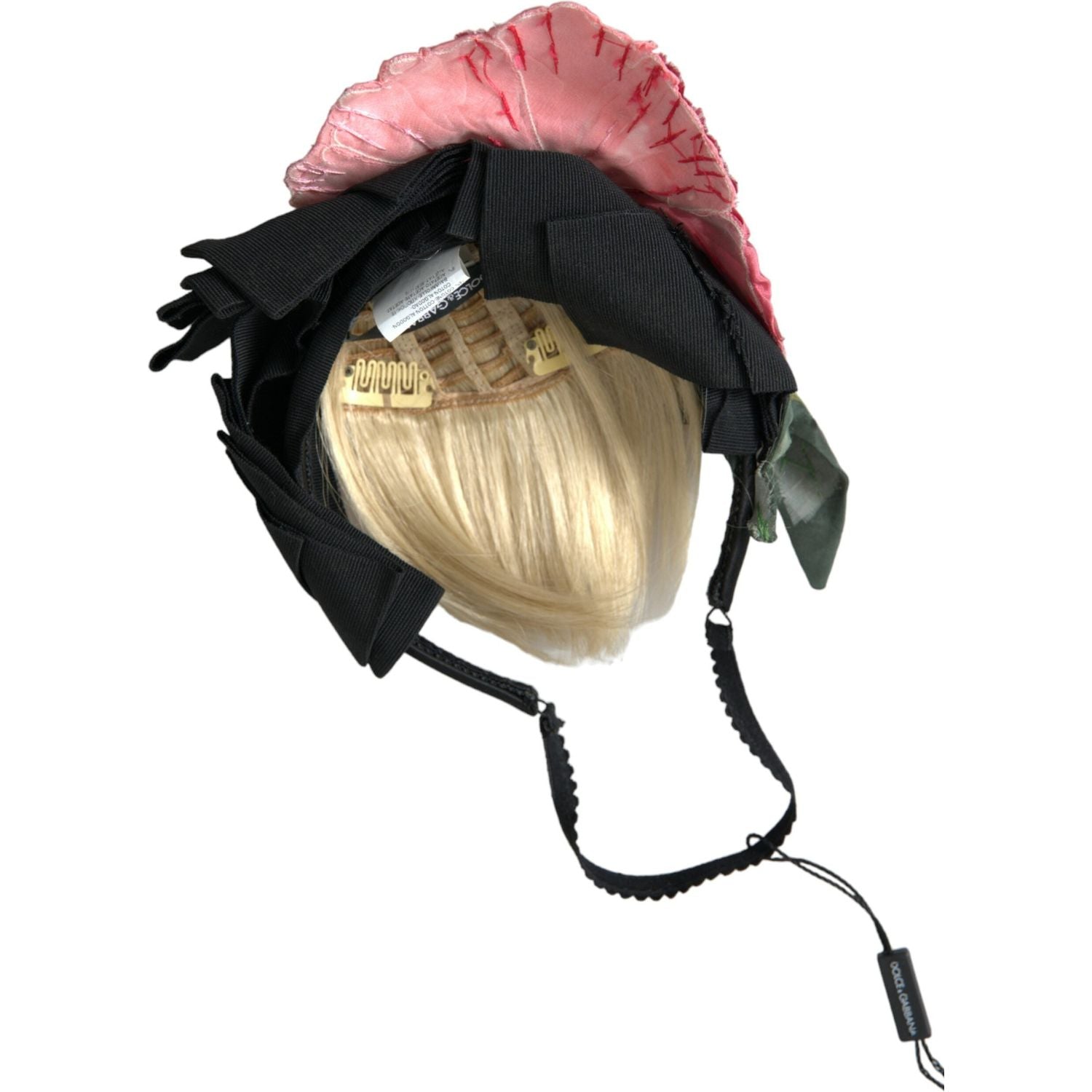 دولتشي آند غابانا أسود فسكوزي شعر أبيض Parrucchiera عقال إكليل