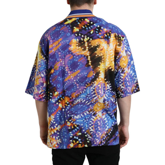 Dolce & Gabbana Multicolor Luminarie Print Cotton Casual Shirt TSH84696-45