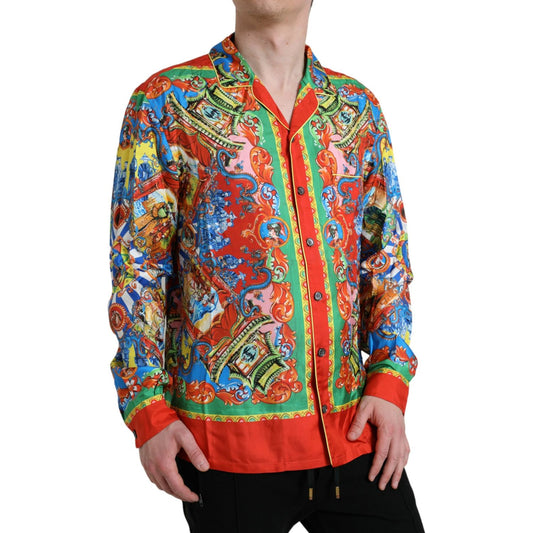 Dolce & Gabbana Multicolor Patterned Button Down Casual Shirt TSH84712-5