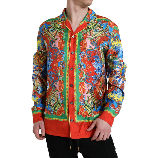 Dolce & Gabbana Multicolor Patterned Button Down Casual Shirt TSH84712-5