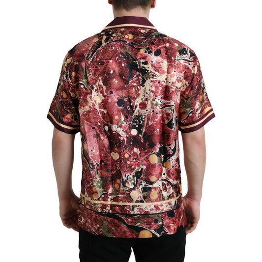 Dolce & Gabbana Multicolor Button Down Silk Shirt TSH84714-39