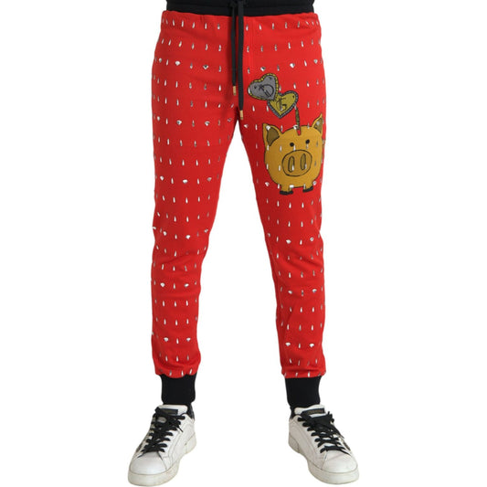 Dolce & Gabbana Red Year Of The Pig Jogger Sweatpants Pants PAN75063-48