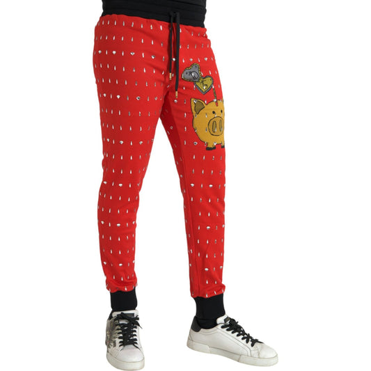 Dolce & Gabbana Red Year Of The Pig Jogger Sweatpants Pants PAN75063-48
