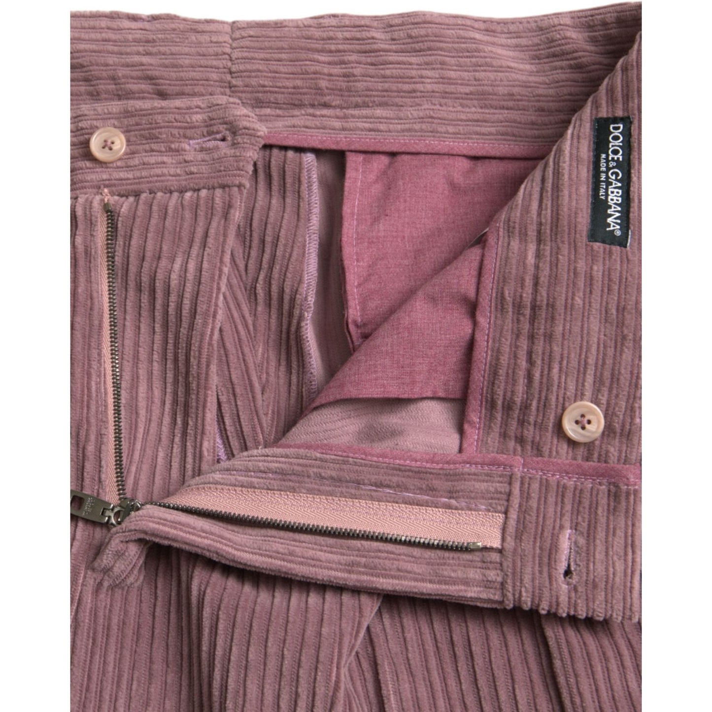 Dolce & Gabbana Purple Corduroy Cotton Stretch Skinny Pants