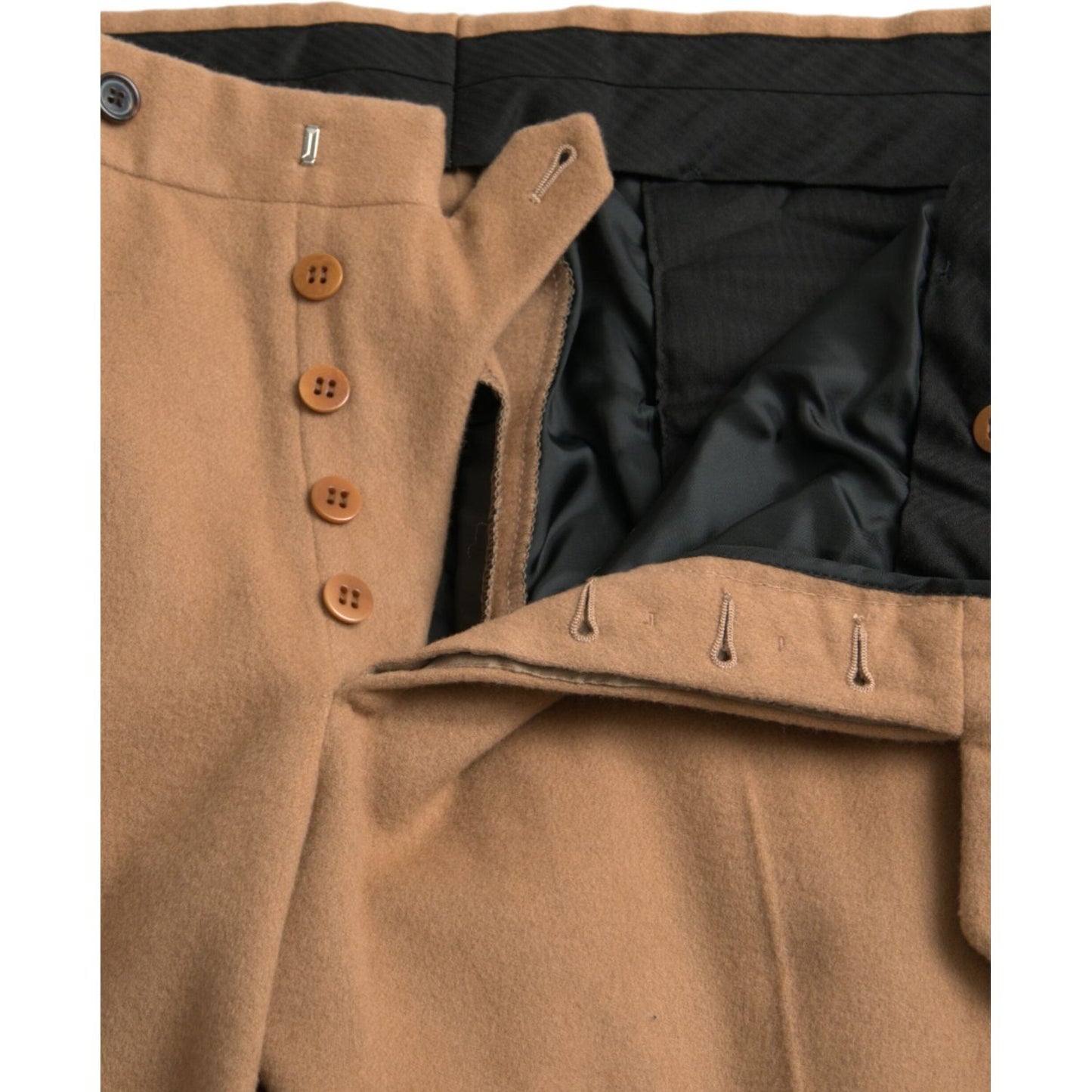 Prada Beige Cashmere Men Straight Fit Dress Pants PAN75304-54