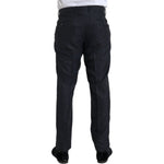 Dolce & Gabbana Blue Brocade Wool Skinny Men Dress Pants PAN75315-56