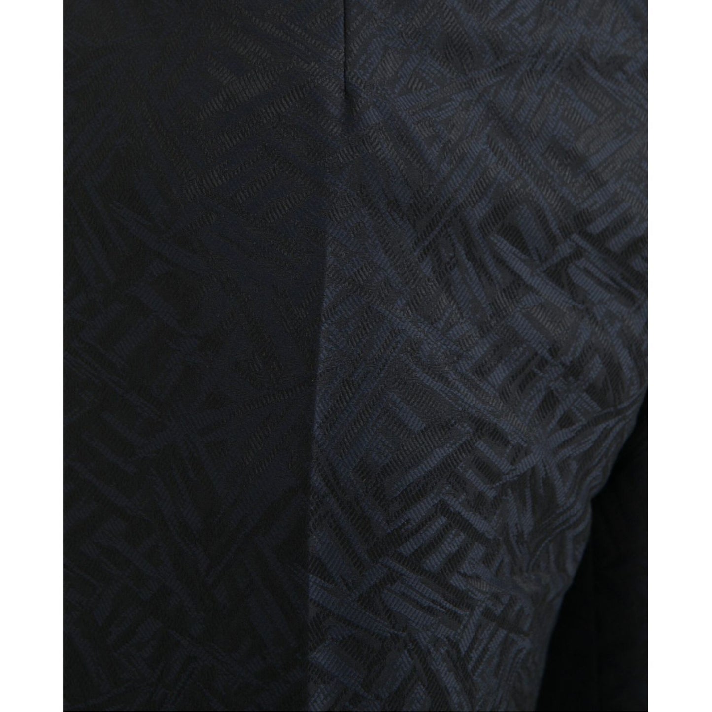 Dolce & Gabbana Blue Brocade Wool Skinny Men Dress Pants PAN75315-56