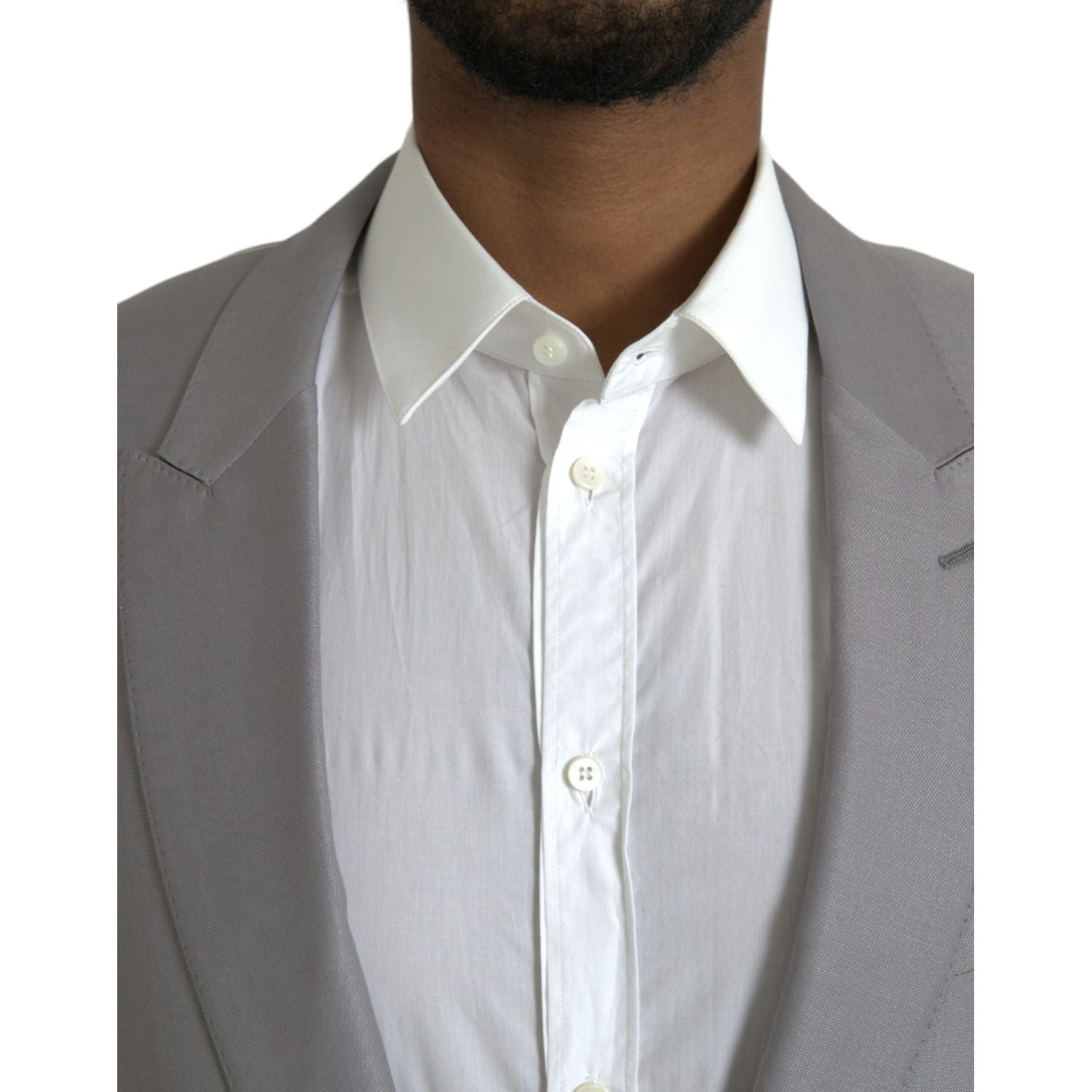 بليزر معطف من الصوف الرمادي بصدر واحد من دولتشي آند غابانا