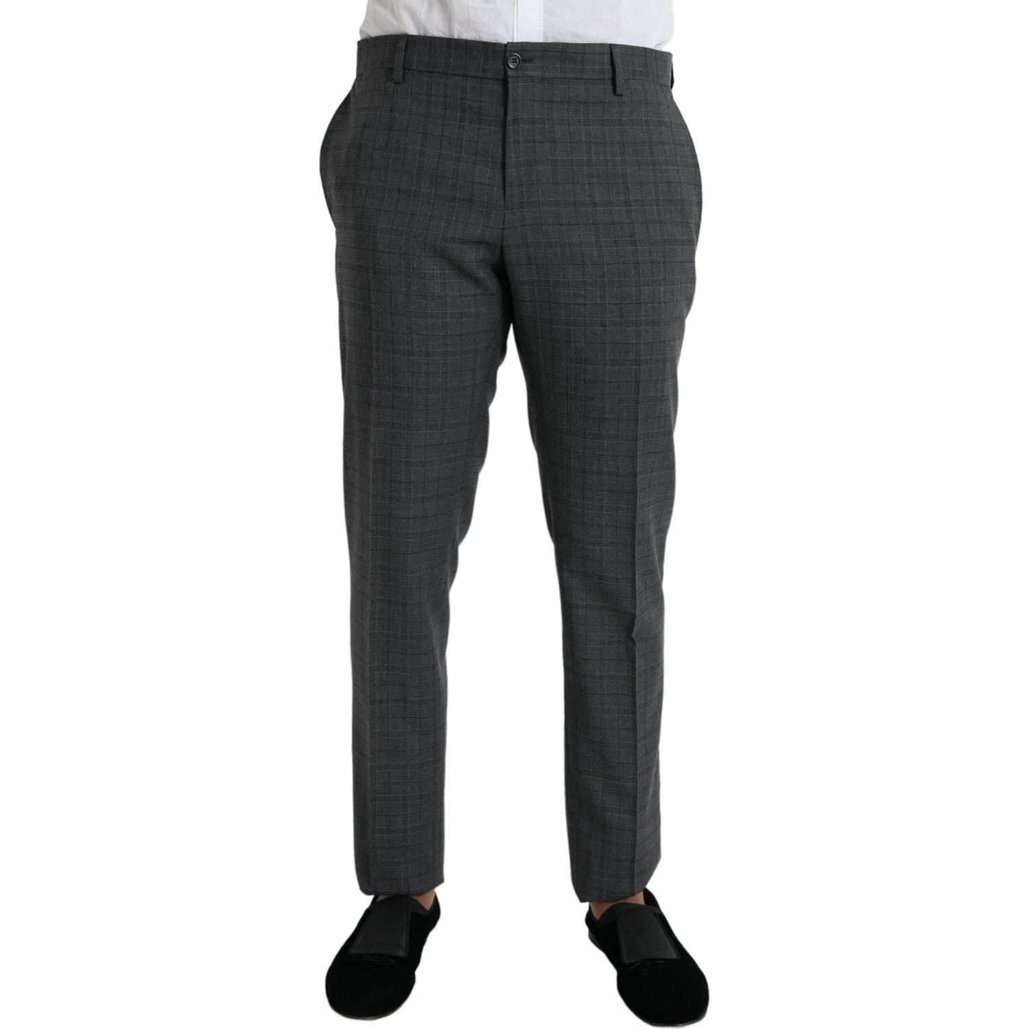 灰色格子羊毛 MARTINI 正装两件套西装