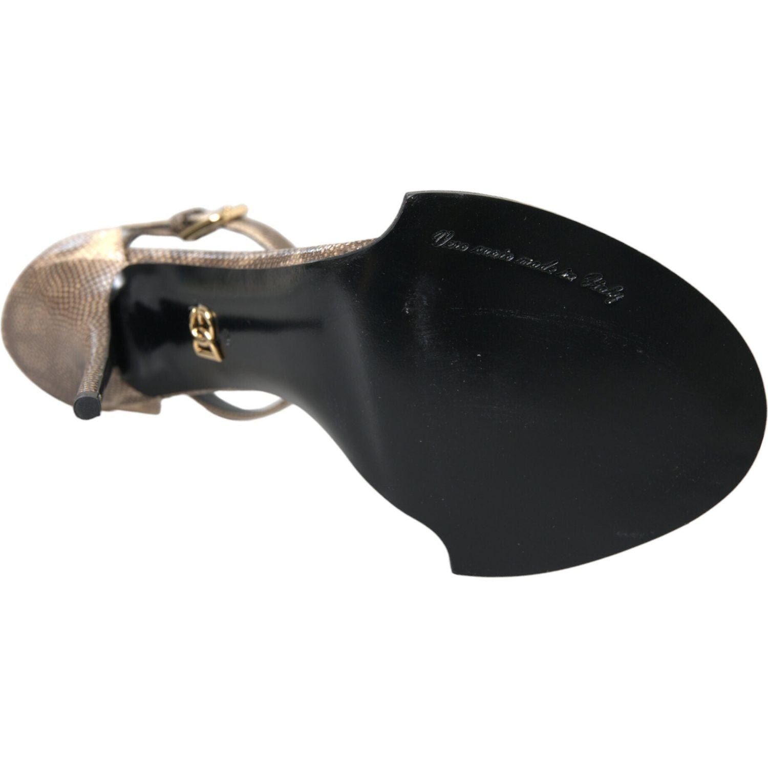 棕色异国皮革水晶凉鞋