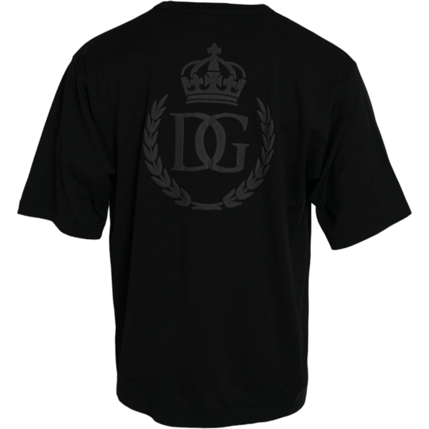 Dolce & Gabbana Black Logo Embossed Crew Neck Short Sleeves T-shirt TSH84604-XL