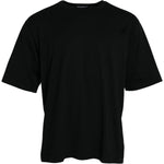Dolce & Gabbana Black Logo Embossed Crew Neck Short Sleeves T-shirt TSH84604-XL