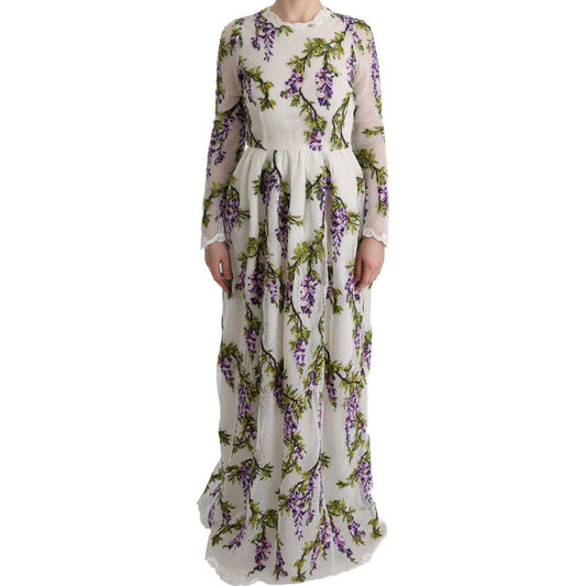 Dolce & Gabbana White Floral Embroidered Maxi Dress SIG60559-1