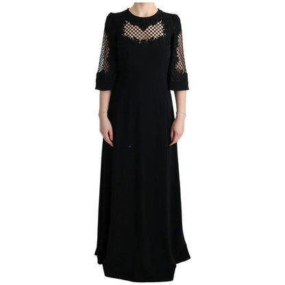 Dolce & Gabbana Black Stretch Shift Long Maxi Dress