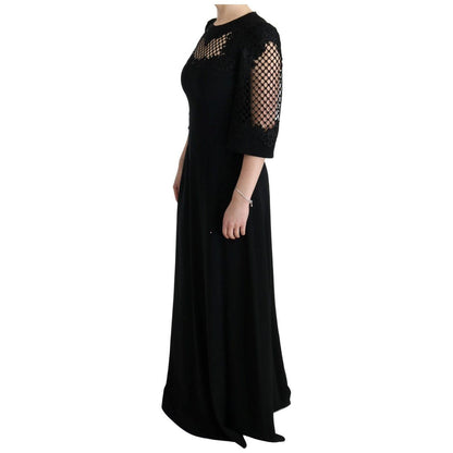 Dolce & Gabbana Black Stretch Shift Long Maxi Dress