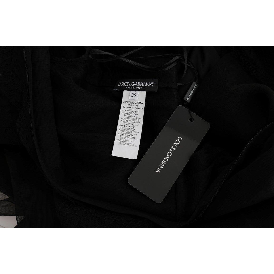 فستان دولتشي آند غابانا الأنيق ذو الأكمام الطويلة باللون الأسود