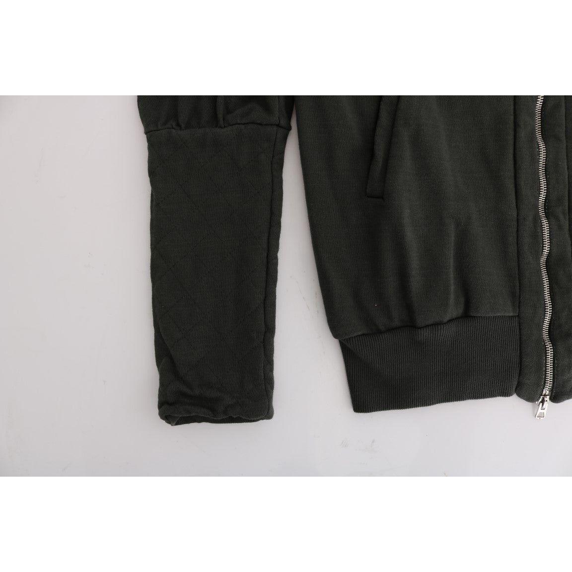 سترة قطنية بسحاب كامل باللون الرمادي من Exte Chic