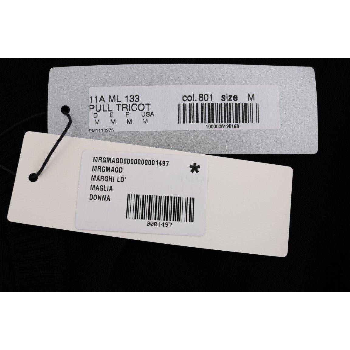 بلوزة MARGHI LO' الأنيقة من صوف لانا باللون الأسود