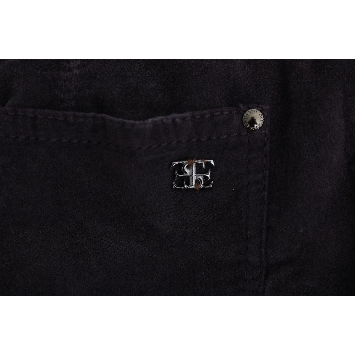 时尚棕色卡普里棉质七分裤