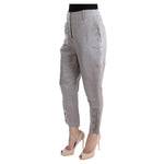 Ermanno Scervino Gray Silk Cropped Casual Pants SIG30324-3