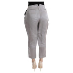 Ermanno Scervino Gray Silk Cropped Casual Pants SIG30324-3