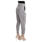 Ermanno Scervino Gray Silk Cropped Casual Pants SIG30324-3