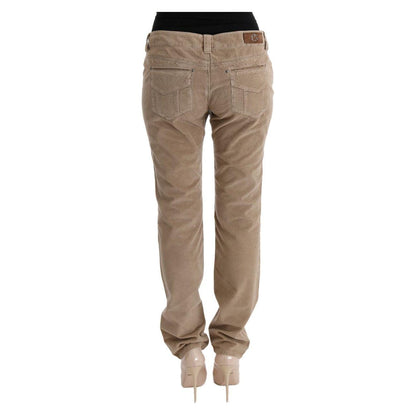 Ermanno Scervino Beige Cotton Velvet Regular Fit Pants Jeans & Pants