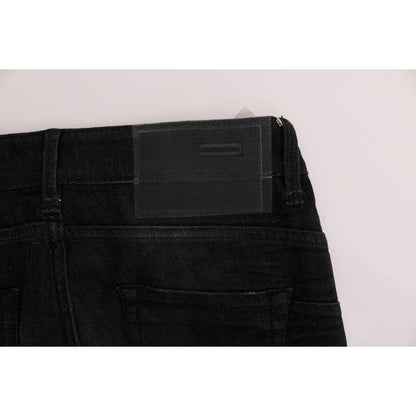 Acht Black Denim Cotton Bottoms Slim Fit Jeans Jeans & Pants