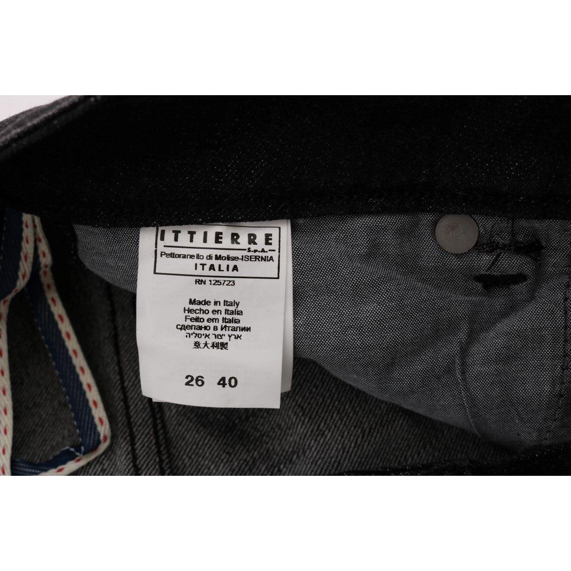 بنطلون جينز قطني أسود بقصّة Slim Fit من Acht Chic