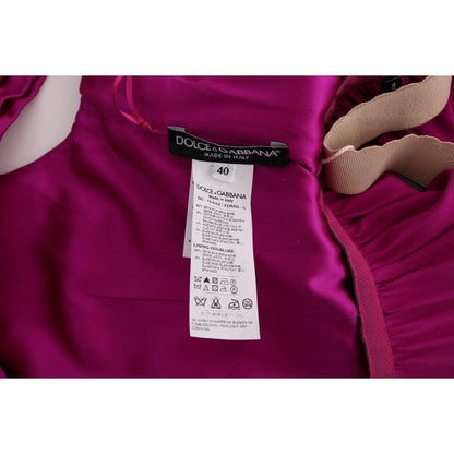 Dolce & Gabbana Pink Silk Stretch Shift Long Dress