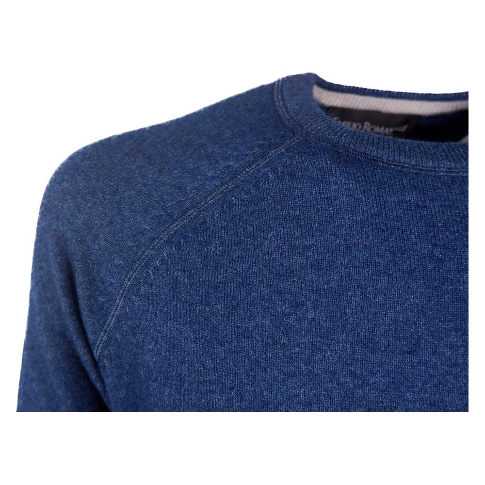 Emilio Romanelli Blue Cashmere Men Sweater EM-10760-IT46 | S