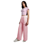 Hinnominate Chic Pink Palazzo Pants with Drawstring HI-9445-L