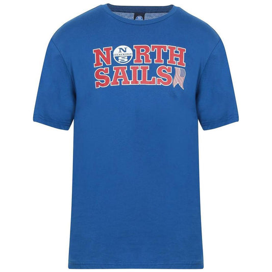 North Sails Light Blue Cotton Men T-Shirt NO-12778-XL