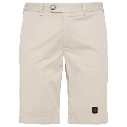 Refrigiwear Elegant Beige Bermuda Shorts with Logo Patch
