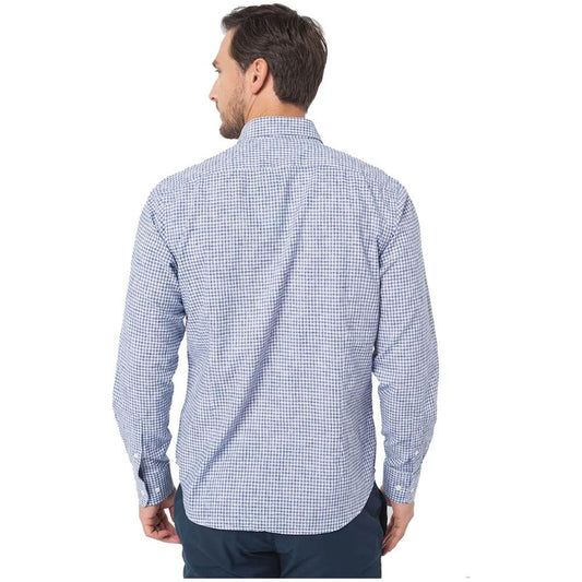 La Martina Elegant Checkered Cotton Shirt with Embroidered Logo LA-12560-S